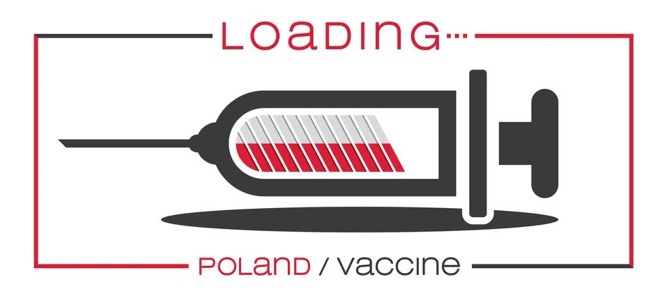 Vaccine and loading concept vector illustration, country flag. Stock Illustration
