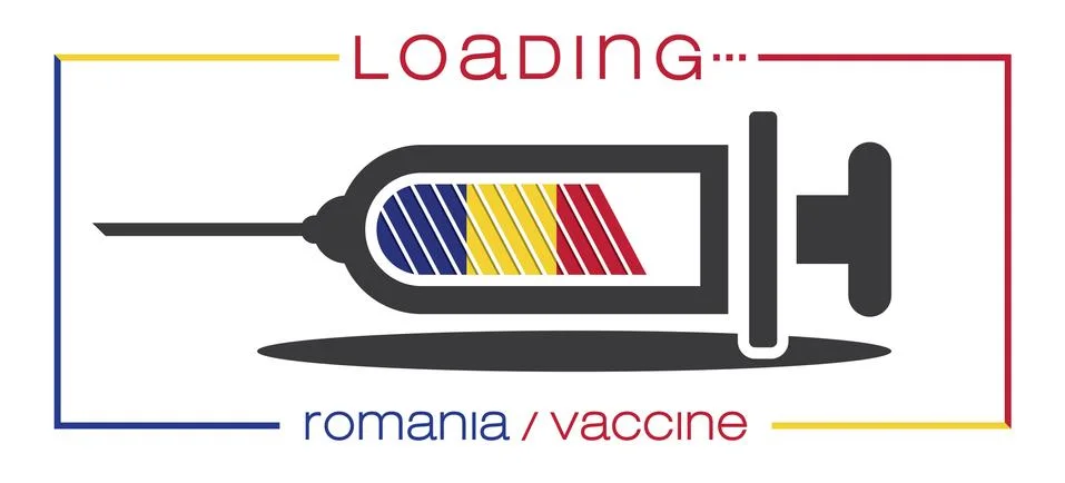 Vaccine and loading concept vector illustration, country flag. Stock Illustration