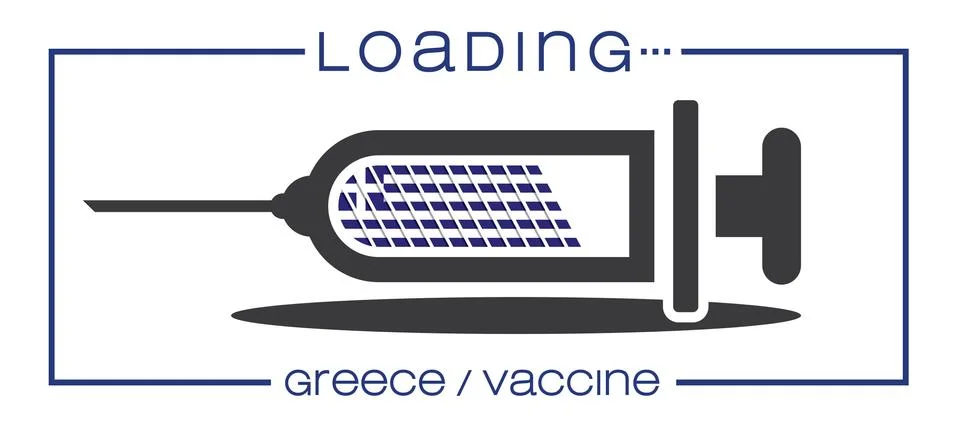 Vaccine and loading concept vector illustration, country flag. Stock Illustration