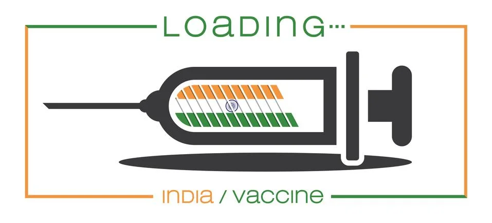 Vaccine and loading concept vector illustration, country flag. Stock Illustration