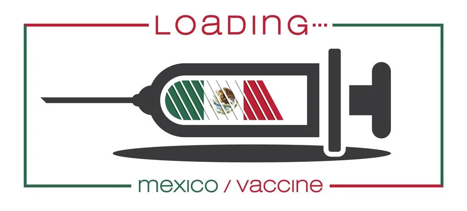 Vaccine and loading concept vector illustration, country flag. Stock Illustration
