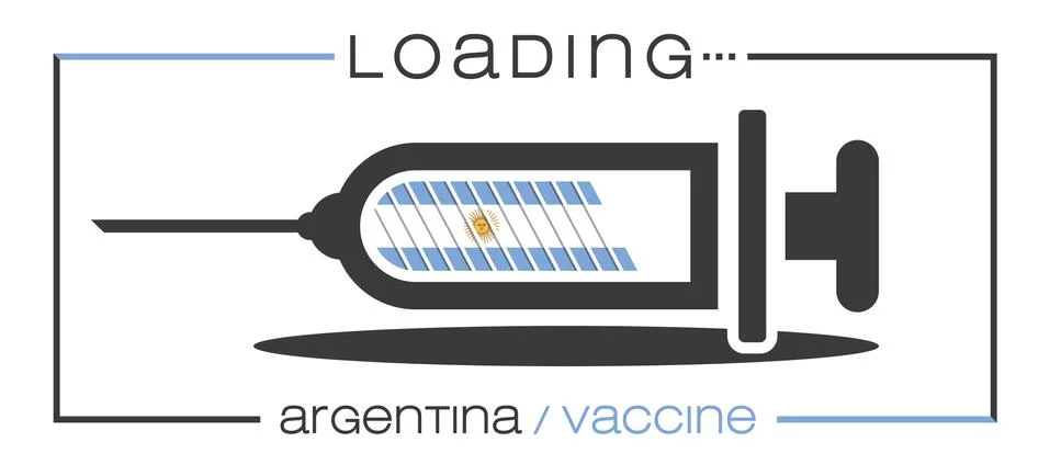 Vaccine and loading concept vector illustration, country flag. Stock Illustration