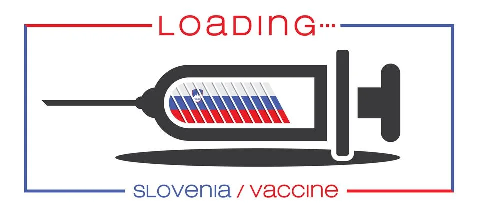 Vaccine and loading concept vector illustration, country flag. Stock Illustration