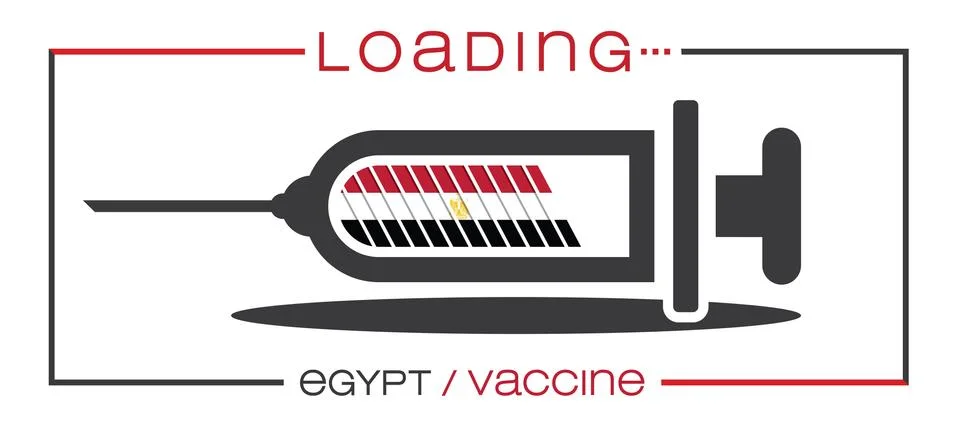 Vaccine and loading concept vector illustration, country flag. Stock Illustration