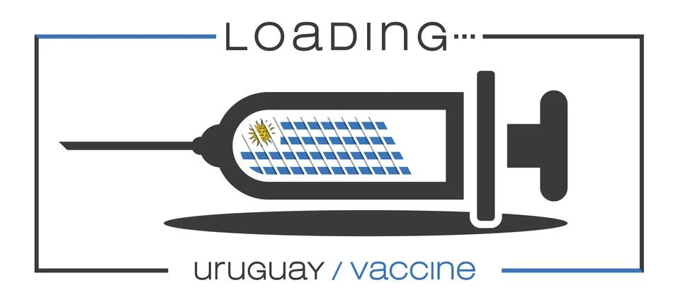 Vaccine and loading concept vector illustration, country flag. Stock Illustration