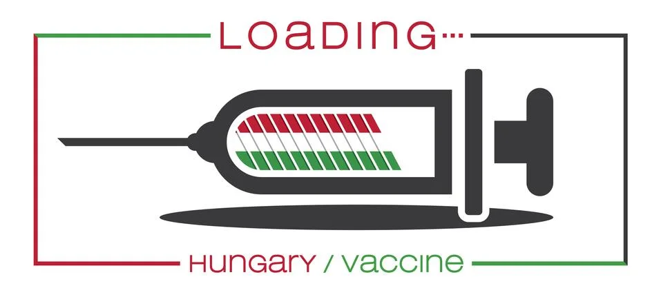 Vaccine and loading concept vector illustration, country flag. Stock Illustration