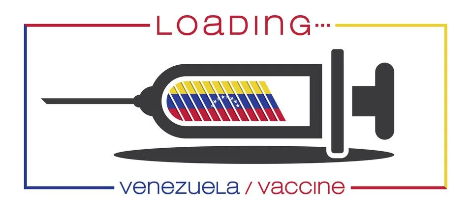 Vaccine and loading concept vector illustration, country flag. Stock Illustration