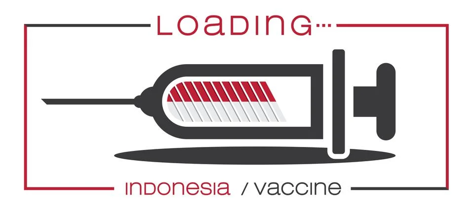 Vaccine and loading concept vector illustration, country flag. Stock Illustration
