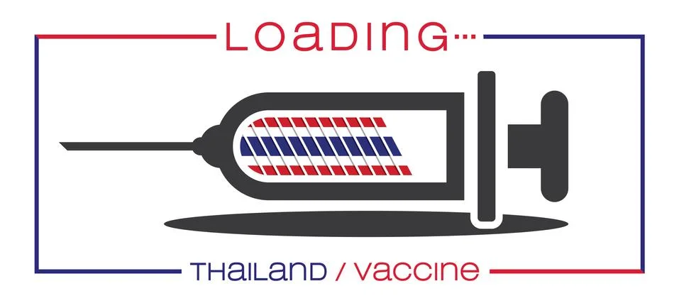 Vaccine and loading concept vector illustration, country flag. Stock Illustration