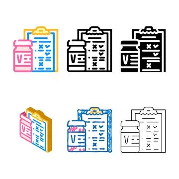 Vaccine and test questionnaire types color icon vector 스톡 일러스트