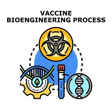 Vaccine bioengineering process developing medical research イラスト素材