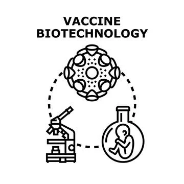 Vaccine biotechnology research developing human health solutions Illustrazione stock