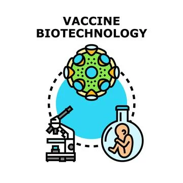 Vaccine biotechnology research developing human health solutions Stock Illustration