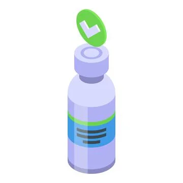 Vaccine bottle icon isometric vector. Health travel 스톡 일러스트