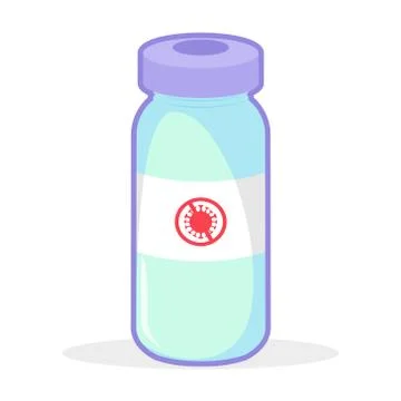 Vaccine Bottle Simple Vector Illustration Stock Illustration