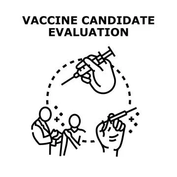 Vaccine candidate evaluation process medical research Stock Illustration