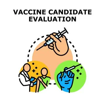 Vaccine candidate evaluation process medical research Stock Illustration