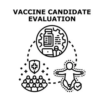 Vaccine candidate evaluation process for public health protection Stock Illustration