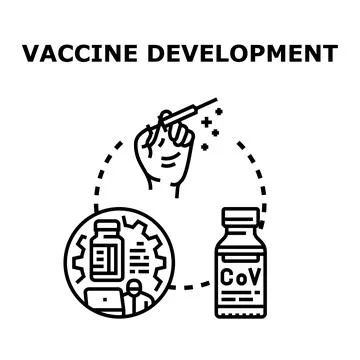 Vaccine development process for global health concept Stock Illustration