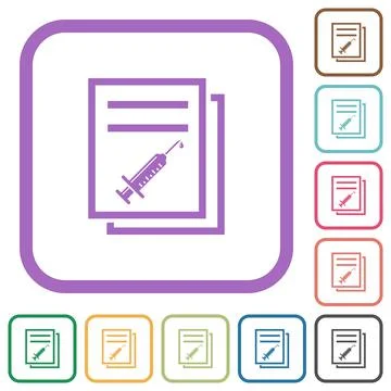 Vaccine documentation simple icons Stockillustratie