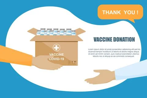 Vaccine donation background Illustrazione stock