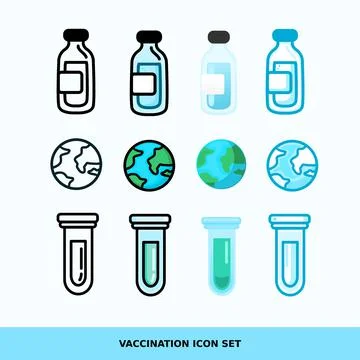 Vaccine icon set vector with different design Stock Illustration