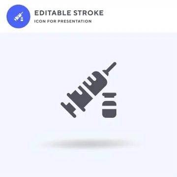 Vaccine icon vector, filled flat sign, solid pictogram isolated on white, logo Stock Illustration