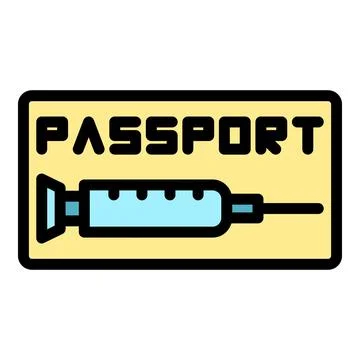 Vaccine passport icon vector flat Stock Illustration