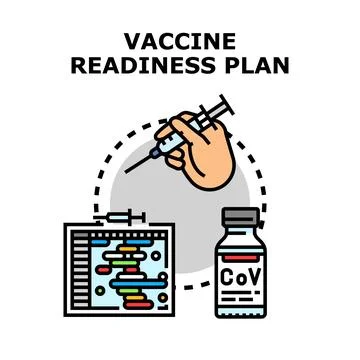 Vaccine readiness plan icon vector illustrating implementation Illustrazione stock