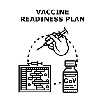 Vaccine readiness plan icon vector illustrating implementation Stock Illustration