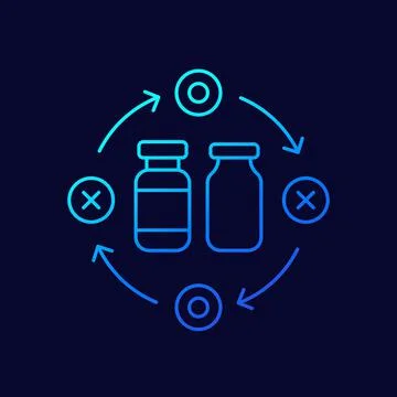Vaccine selection line vector icon イラスト素材