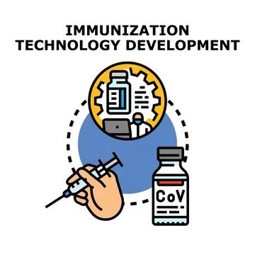Vaccine technology development, immunity, and global health research Stock Illustration