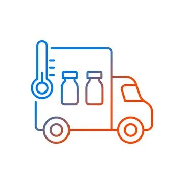 Vaccine transportation gradient linear vector icon Illustrazione stock
