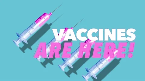 Vaccines are here. Creative pattern made with a syringe  Loop Animation Video stock 145990761