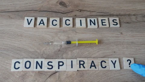 Vaccines conspiracy question idea. Conspiracy idea of depopulation Stock Footage 342500391