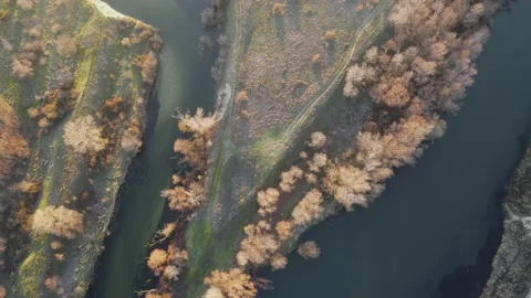 Vacha River, pouring into the Maritsa River near city of Plovdiv, Bulgaria Stock Footage 146056294