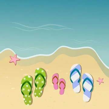 Vactaion on beach Stock Illustration