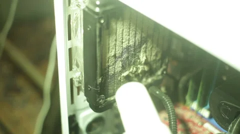 Vacuming dust from computer Stock Footage 48561851