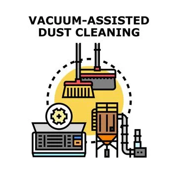 Vacuum assisted dust cleaning process concept Stock Illustration