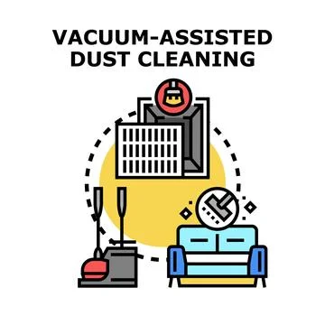 Vacuum assisted dust cleaning system concept Illustrazione stock