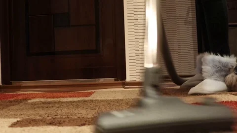 Vacuum the carpet Stock Footage 128921274