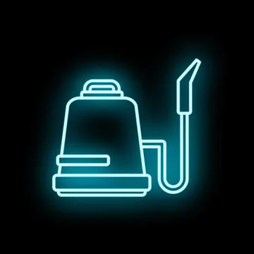 Vacuum cleaner appliance technology glowing neon icon Stock Illustration