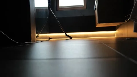 Vacuum cleaner in the bathroom. Stock Footage 243450879