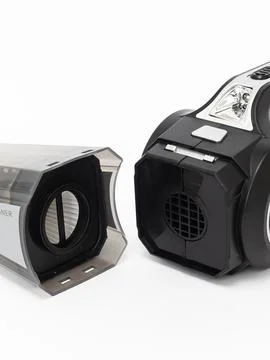 Vacuum cleaner with brush attachment angled view Stock Photos
