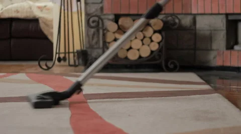 Vacuum cleaner on carpet Video stock 53254229