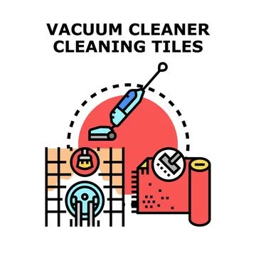 Vacuum cleaner cleaning floor surfaces concept vector Illustrazione stock