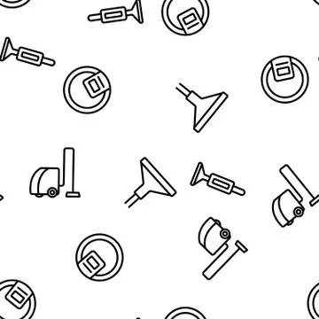 Vacuum Cleaner Device Vector Seamless Pattern Stock Illustration