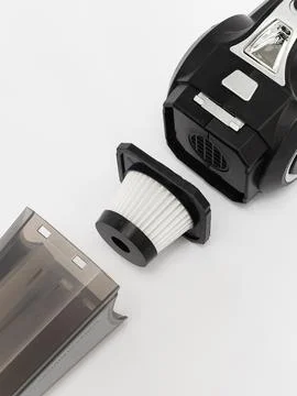 Vacuum cleaner disassembled with filter visible Stock Photos