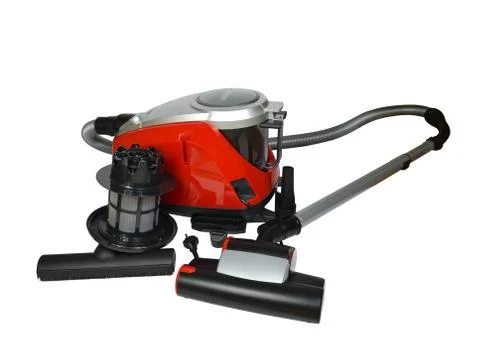 Vacuum cleaner elements on white Stock Photos