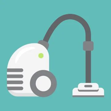 Vacuum cleaner flat icon, electric and appliance Stock Illustration